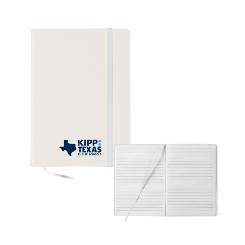5x7 White Hard Cover Journal-KIPP Texas Stacked Logo