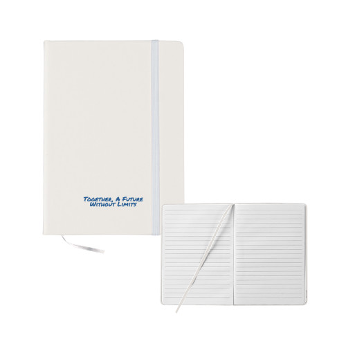 5x7 White Hard Cover Journal-Tagline