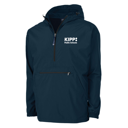 Charles River Navy Pack N Go Pullover Rain Jacket-KIPP Public Schools