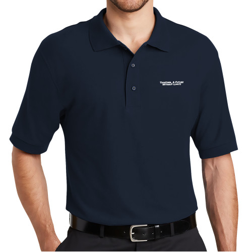 Navy Silk Touch Polo-Tagline
