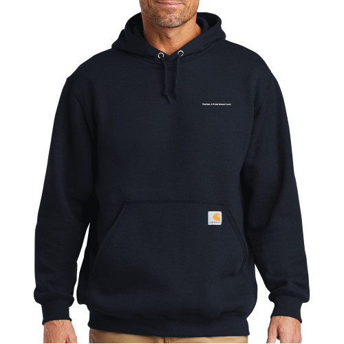 Carhartt Navy Midweight Hoodie-Tagline Flat