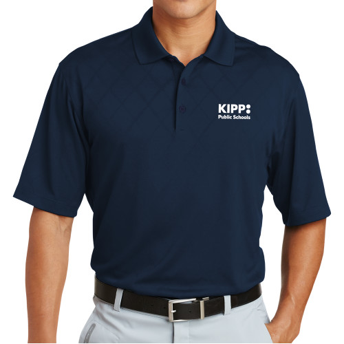Nike Dri Fit Navy Cross Over Texture Polo-KIPP Public Schools