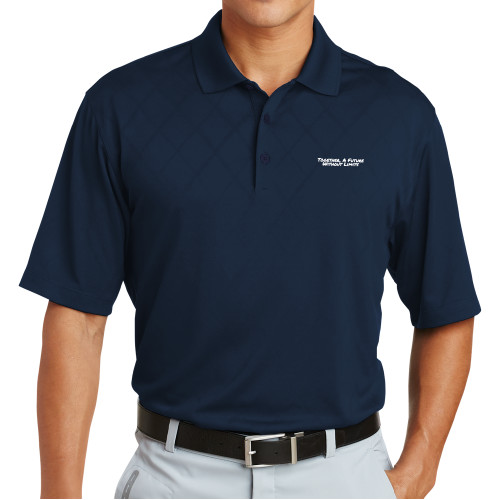 Nike Dri Fit Navy Cross Over Texture Polo-Tagline