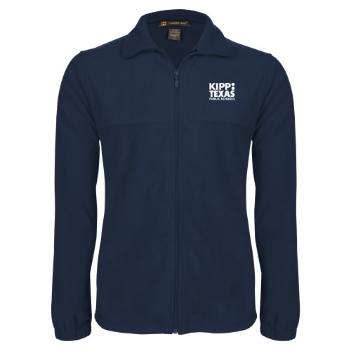 Navy Fleece Full Zip  Jacket-KIPP Texas Stacked Logo