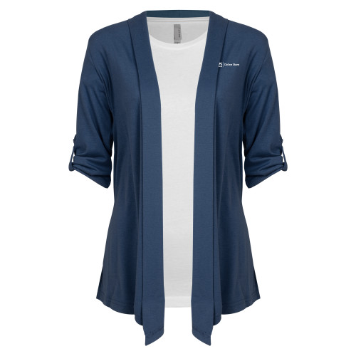 Womens Navy Drape Front Cardigan Sweater -Online Store