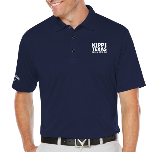 Callaway Navy Opti Dri Chev Polo-KIPP Texas Stacked Logo