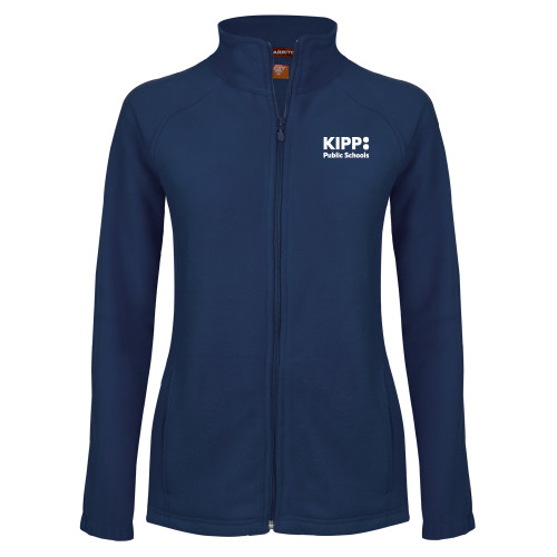 Womens Navy Fleece Full Zip Jacket-KIPP Public Schools