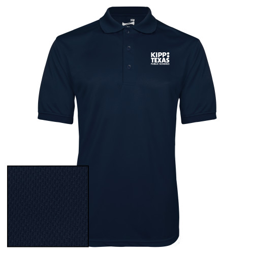 Navy Dry Mesh Polo-KIPP Texas Stacked Logo