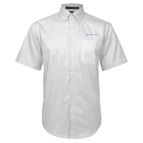 White Twill Button Down Short Sleeve-Tagline Flat