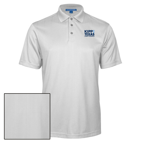 White Performance Fine Jacquard Polo-KIPP Texas Stacked Logo