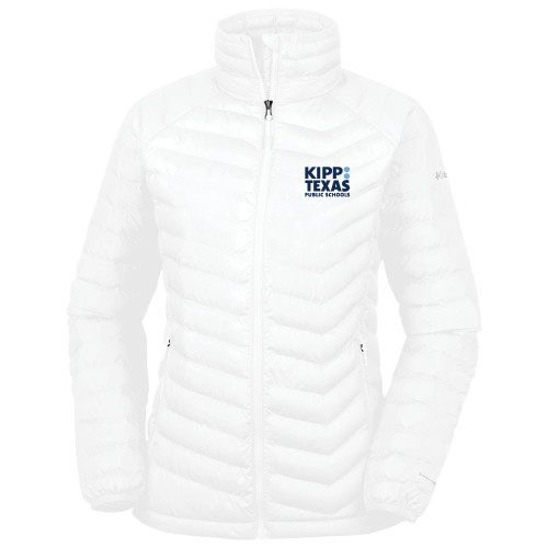 Columbia Womens White Powder Lite Jacket-KIPP Texas Stacked Logo