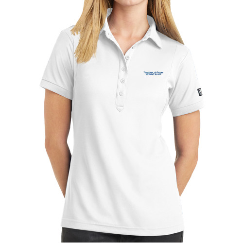OGIO Womens White Jewel Polo-Tagline