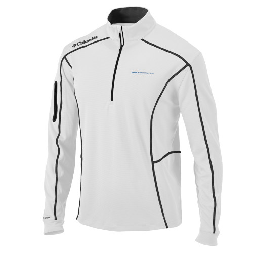 Columbia White Omni Wick Shotgun 1/4 Zip-Tagline Flat