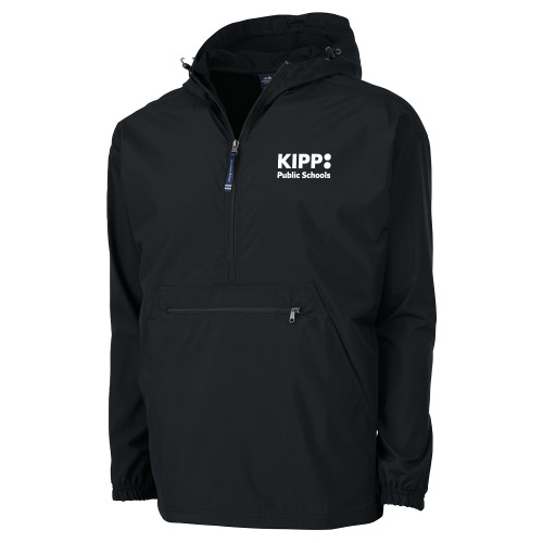 Charles River Black Pack N Go Pullover Rain Jacket-KIPP Public Schools