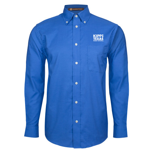 Royal Oxford Long Sleeve Shirt-KIPP Texas Stacked Logo