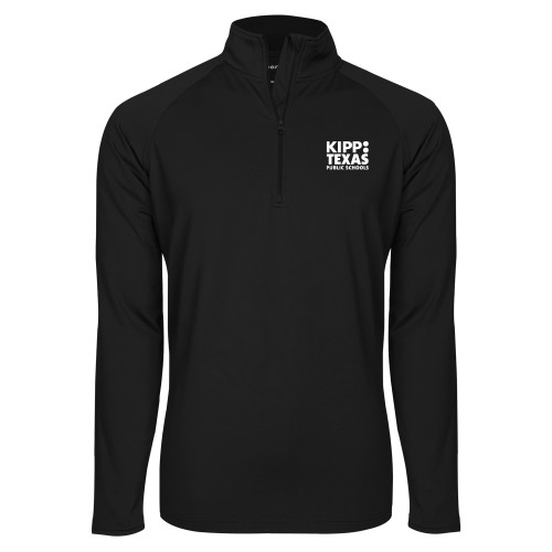 Sport Tek Black Sport Wick Stretch 1/2 Zip Pullover-KIPP Texas Stacked Logo