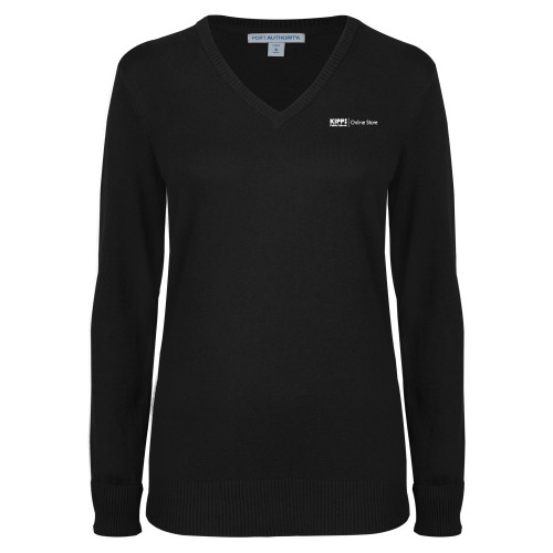 Womens Black VNeck Sweater-Online Store