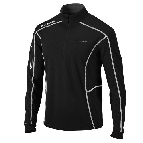Columbia Black Omni Wick Shotgun 1/4 Zip-Tagline Flat