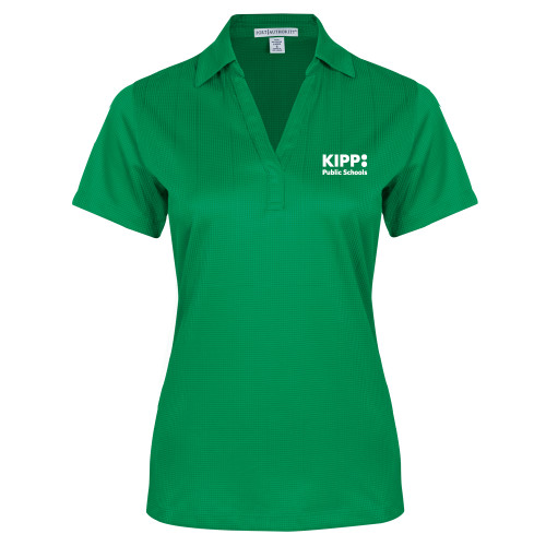 Womens Kelly Green Performance Fine Jacquard Polo-KIPP Public Schools
