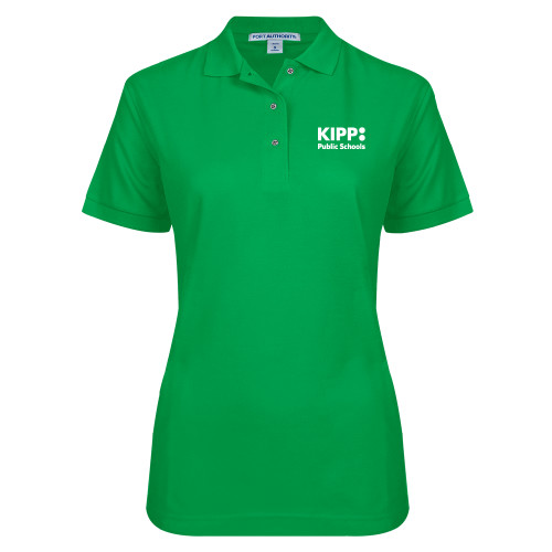 Womens Silk Touch Kelly Green Pique Polo-KIPP Public Schools