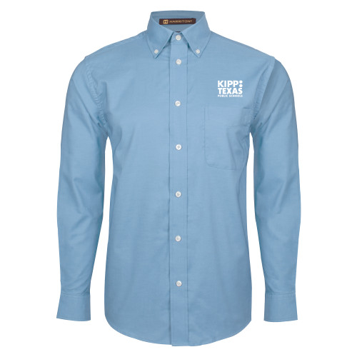 Light Blue Oxford Long Sleeve Shirt-KIPP Texas Stacked Logo
