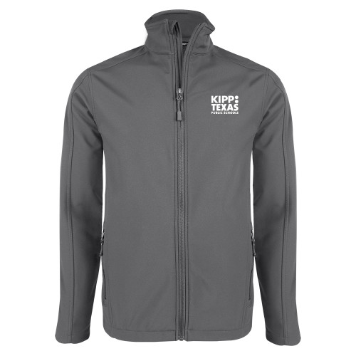 Charcoal Softshell Jacket-KIPP Texas Stacked Logo