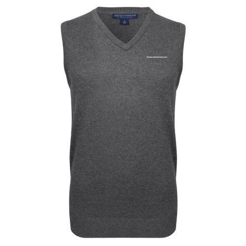 Charcoal VNeck Sweater Vest-Tagline Flat