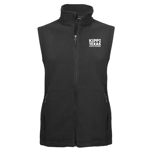 Charcoal Fleece Full Zip Vest-KIPP Texas Stacked Logo