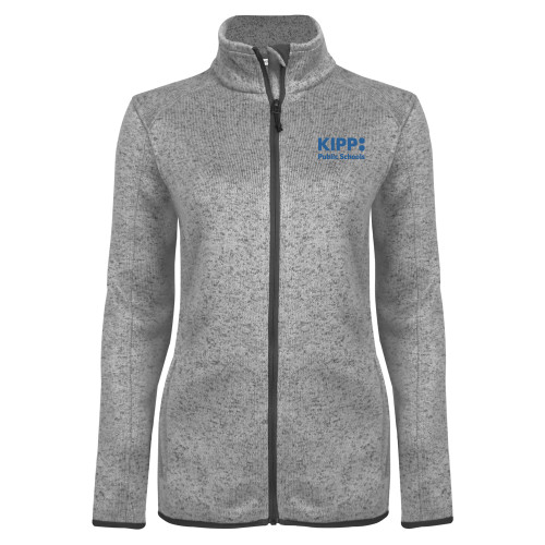 Womens Grey Heather Fleece Jacket-KIPP Public Schools