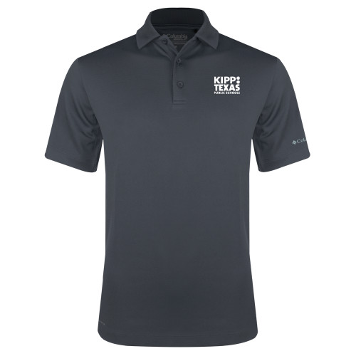 Columbia Charcoal Omni Wick Drive Polo-KIPP Texas Stacked Logo