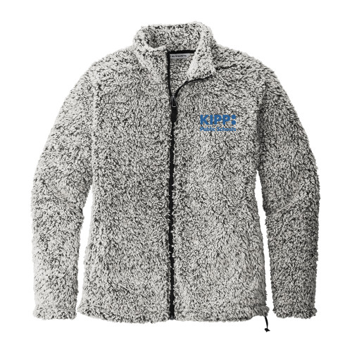 Womens Grey Heather Cozy Fleece Jacket-KIPP Public Schools