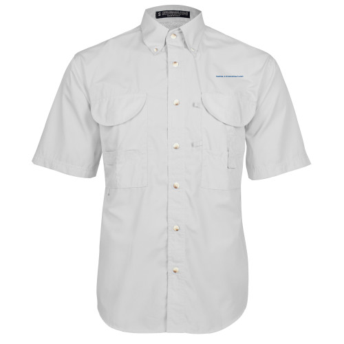 White Fishing Shirt Performance Short Sleeve-Tagline Flat