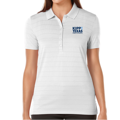 Callaway Womens White Opti Vent Polo-KIPP Texas Stacked Logo