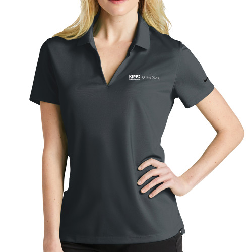 Nike Womens Charcoal Dri Fit Micro Pique Polo-Online Store
