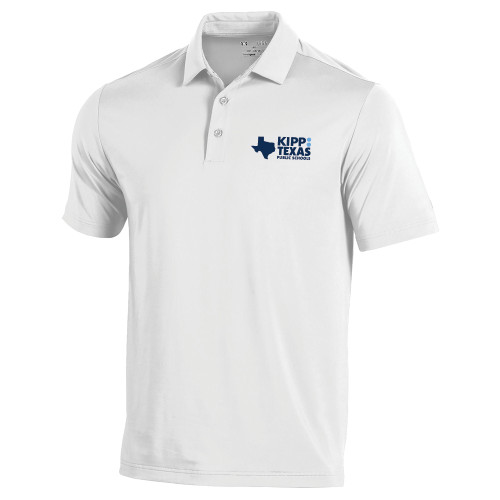 Under Armour White T2 Performance Polo-KIPP Texas Primary Logo