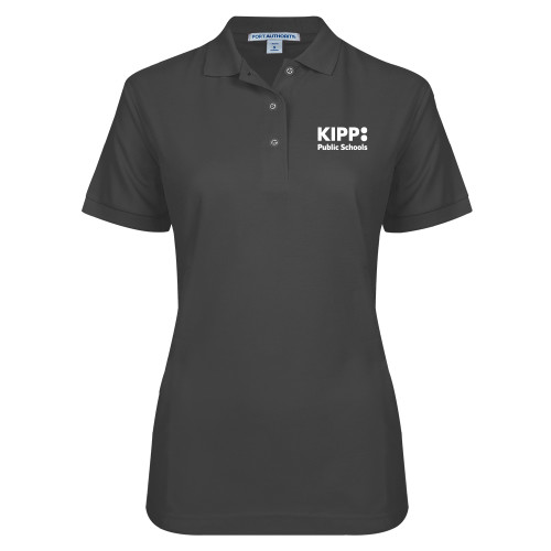 Womens Silk Touch Charcoal Pique Polo-KIPP Public Schools