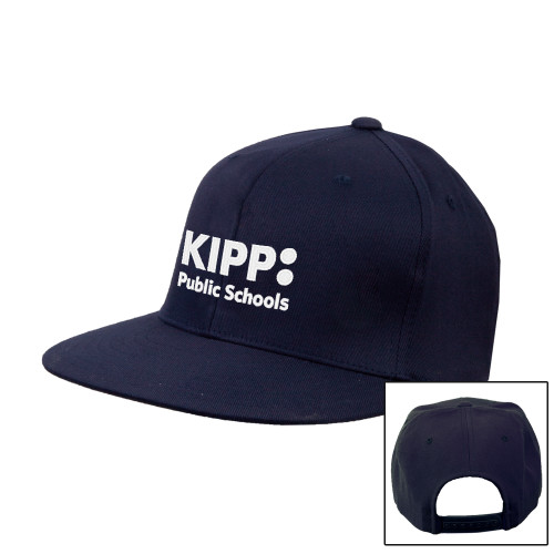 Navy Flat Bill Snapback Hat-KIPP Public Schools