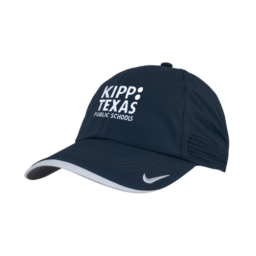 Nike Navy Dri Fit Perforated Hat-KIPP Texas Stacked Logo