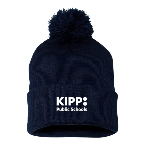 Sportsman Navy Pom Pom Cuffed Beanie-KIPP Public Schools
