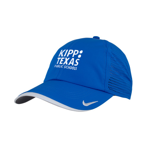 Nike Royal Dri Fit Perforated Hat-KIPP Texas Stacked Logo