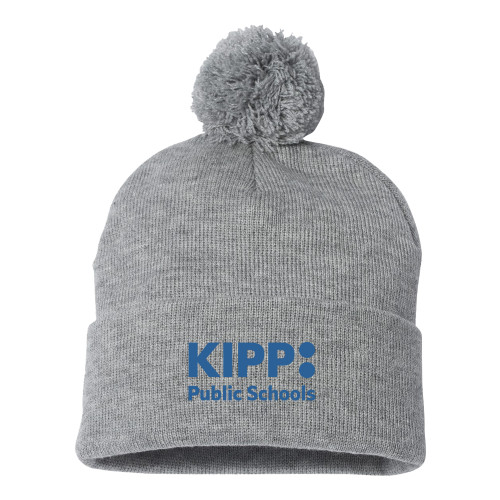 Sportsman Heather Grey Pom Pom Cuffed Beanie-KIPP Public Schools