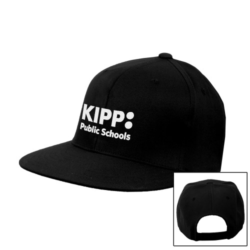 Black Flat Bill Snapback Hat-KIPP Public Schools