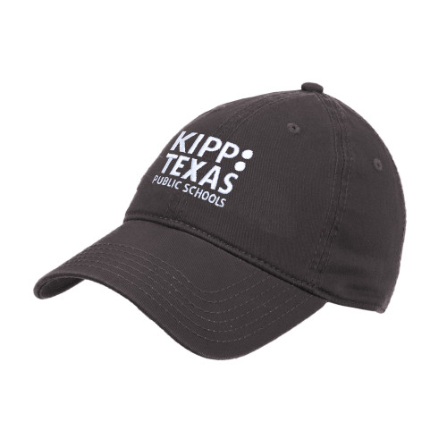Charcoal Unstructured Adjustable Low Profile Hat-KIPP Texas Stacked Logo
