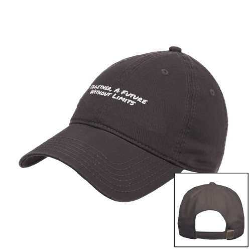 Charcoal Unstructured Adjustable Low Profile Hat-Tagline