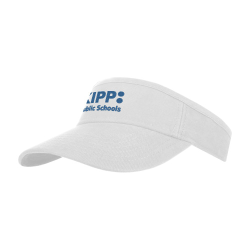 White Brushed Bull Denim Visor-KIPP Public Schools
