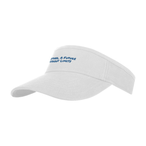 White Brushed Bull Denim Visor-Tagline
