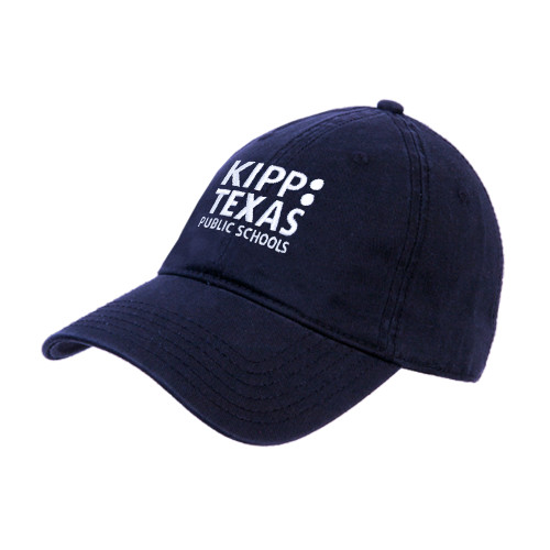 Navy Unstructured Adjustable Low Profile Hat-KIPP Texas Stacked Logo