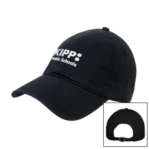 Black Unstructured Adjustable Low Profile Hat-KIPP Public Schools