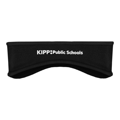 Black Stretch Fleece Headband-KIPP Public Schools Flat