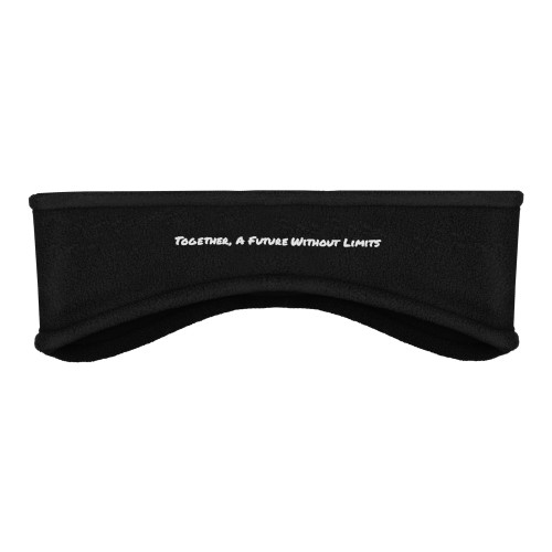 Black Stretch Fleece Headband-Tagline Flat